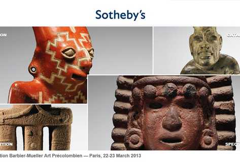 Catálogo de piezas mayas que serán subastadas. (Foto tomada de la página web de Sothebys)