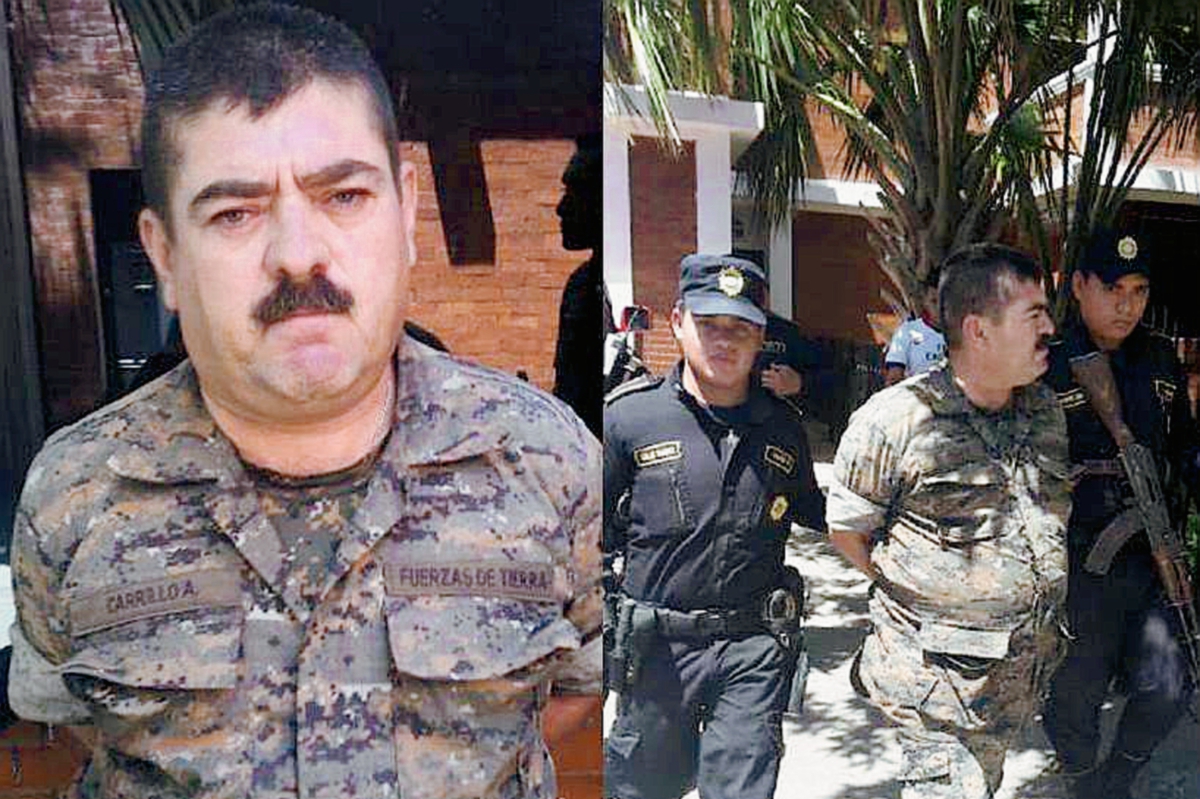El especialista del Ejército, Ricardo Antonio Carrillo Alegría, fue capturado por agentes de la PNC sindicado de violar a una menor en Jutiapa. (Foto Prensa Libre: Twitter)