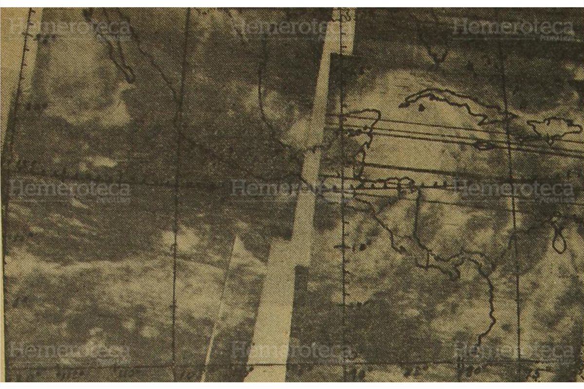 Foto satelital de la ruta del Huracán Fifí, en septiembre de 1974. (Foto: Hemeroteca PL)