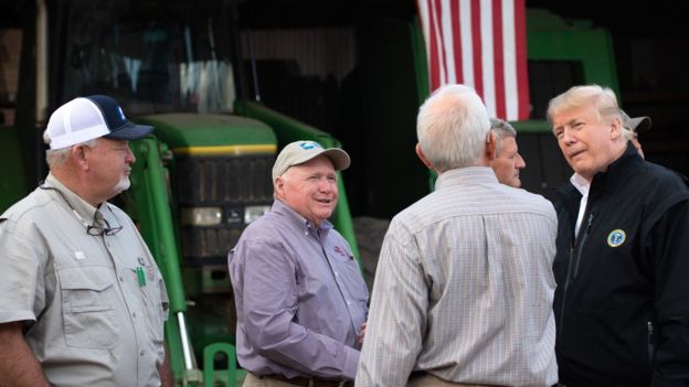 Los agricultores, pese a sufrir económicamente, siguen respaldando a Trump. (Foto, GETTY IMAGES).