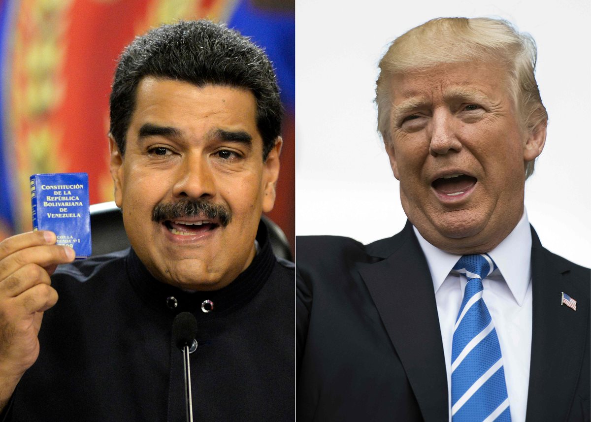 La tensión se centra a ahora en EE. UU. y Venezuela por escalada verbal de mandatarios. (Foto Prensa Libre: AFP)