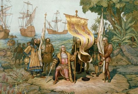 Colón en su llegada a una isla de República Dominicana en 1492. (Foto Prensa Libre: Tomada de Internet)