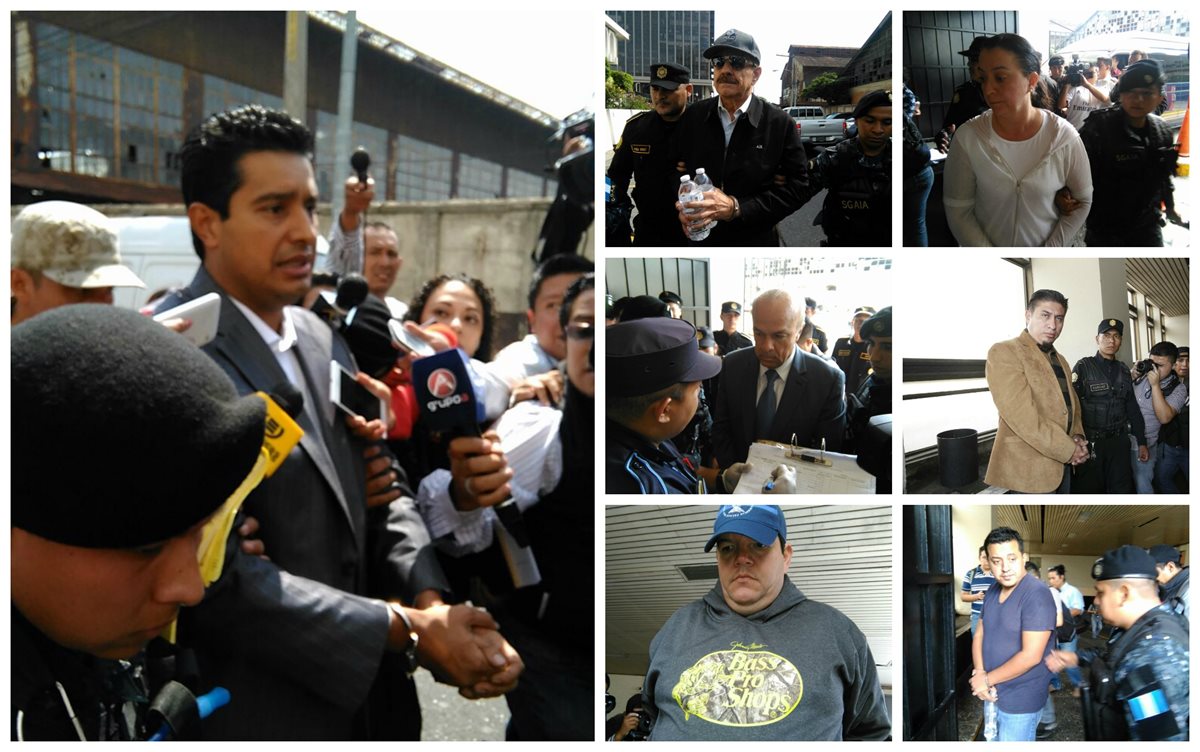 Algunos capturados en allanamientos de la Cicig y el MP. (Foto Prensa Libre: Estuardo Paredes)