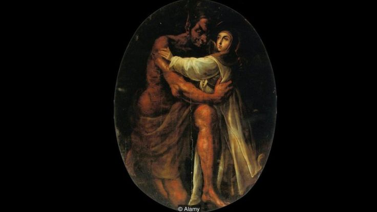 Cristóbal de Villalpando utilizó el rojo de la cochinilla en sus obras, incluyendo esta pintura de 1695 de Santa Rosa siendo tentada por el Diablo. ALAMY