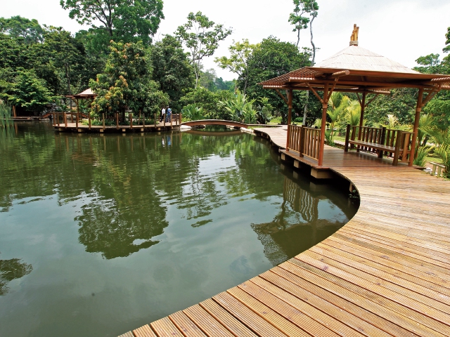 Las casas en forma de árbol son parte de la innovación que brindará el nuevo parque Xejuyup, para mantener el concepto de ecoturismo. (Foto Prensa Libre: Estuardo Paredes)