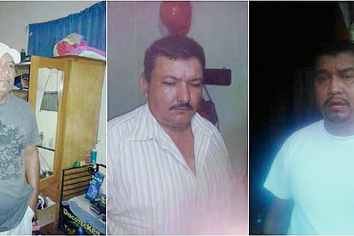 Los tres capturados por la PNC en la cabecera de Escuintla, son señalados de integrar una banda criminal. (Foto Prensa Libre: PNC)