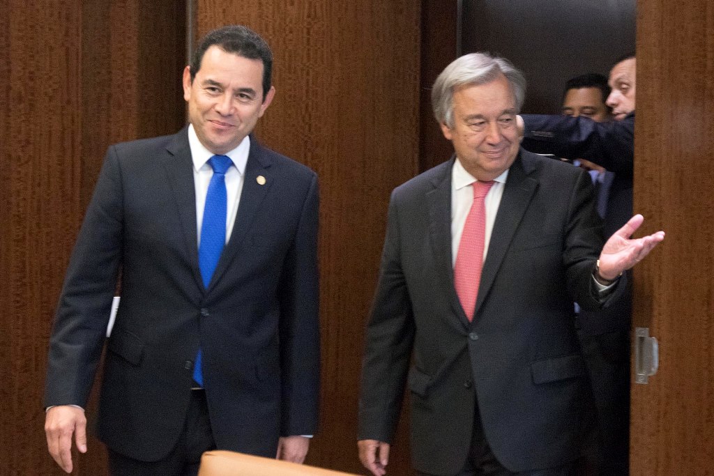 El presidente Jimmy Morales sostendrá una reunión con el secretario general de la ONU a las 15 horas. (Foto Prensa Libre: Hemeroteca PL)