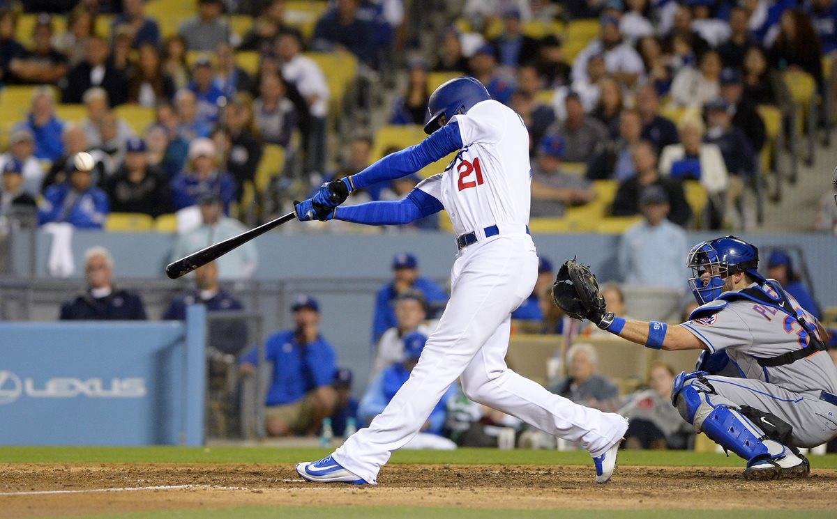 Trayce Thompson conectó un jonrón en el noveno inning para dar la victoria a los Dodgers, de Los Ángeles, el martes por 3-2 sobre los Mets de Nueva York. (Foto Prensa Libre: AP)