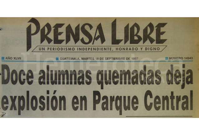 Titular de Prensa Libre del 16/09/1997. (Foto: Hemeroteca PL)