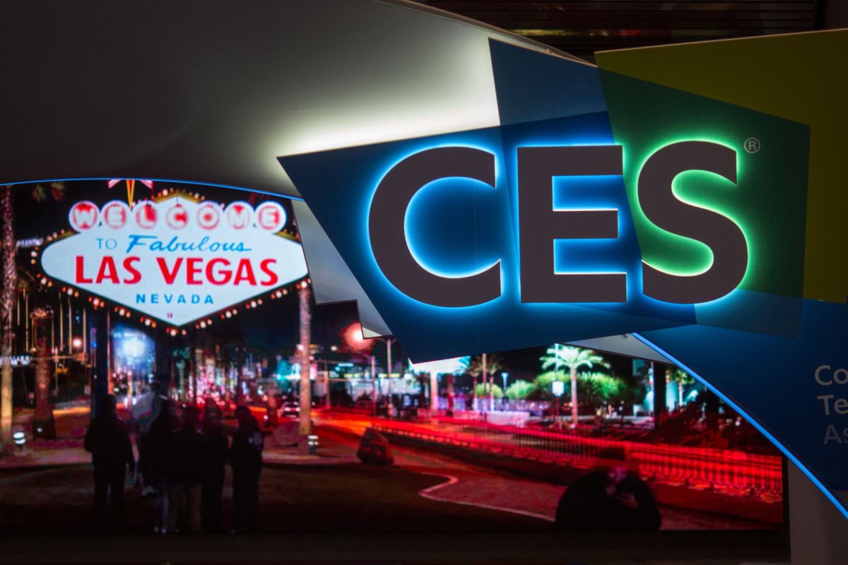 El logo del CES en las calles de Las Vegas. El festival inicia este martes (Foto Prensa Libre: AFP).