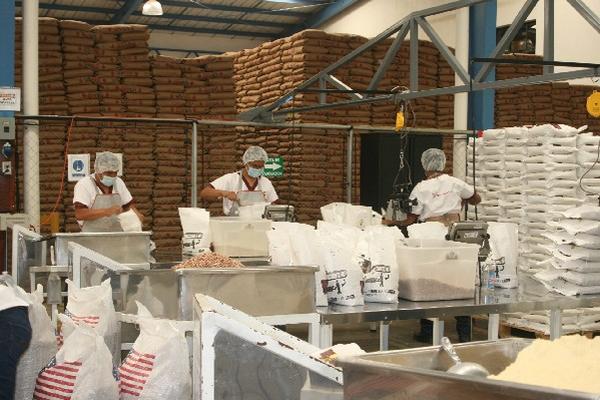 Centro de empaque de alimentos que son repartidos por Procomida, en Alta Verapaz.