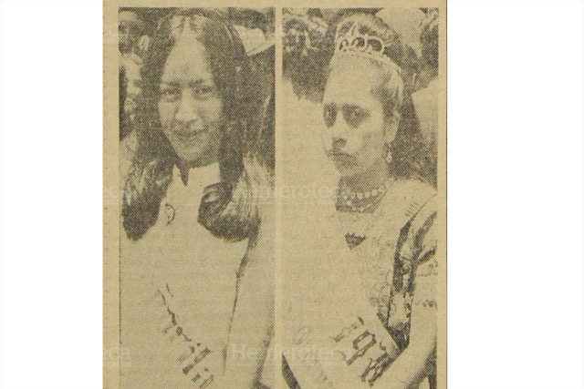 Sophia Gómez y Piedad Sotz, soberanas de Comalapa en 1970. (Foto: Hemeroteca PL)