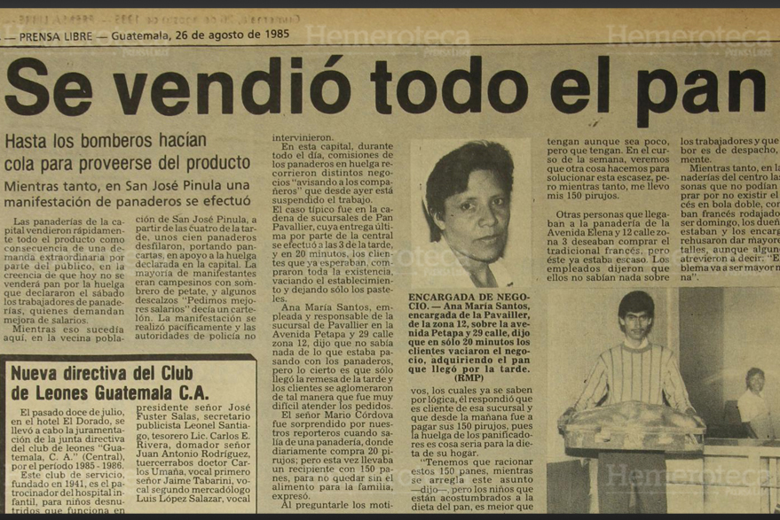 El 26 de agosto de 1985, panaderos exigen aumento salarial. (Foto: Hemeroteca PL)