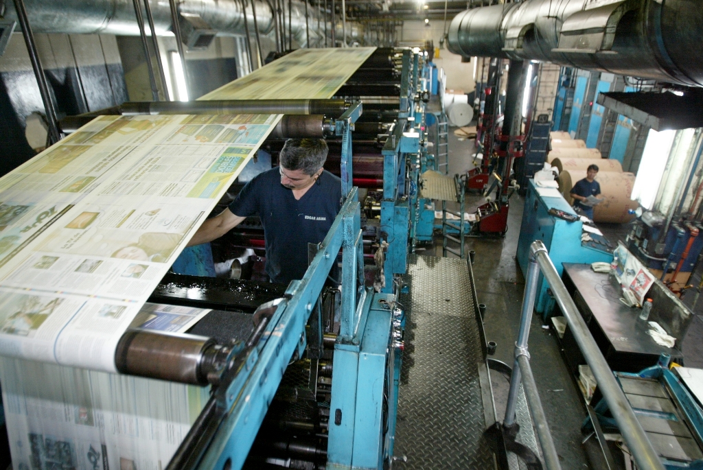 Vista de una de las rotativas de Prensa Libre, en donde a diario se imprimen las páginas de este rotativo, certificado por su alta calidad de impresión. (Foto Prensa Libre: Hemeroteca PL)