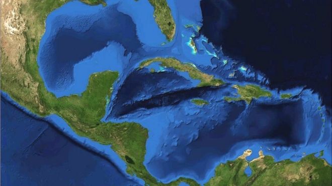 Las características del Mar Caribe hacen que sólo aquí se produzca ese zumbido. NASA.