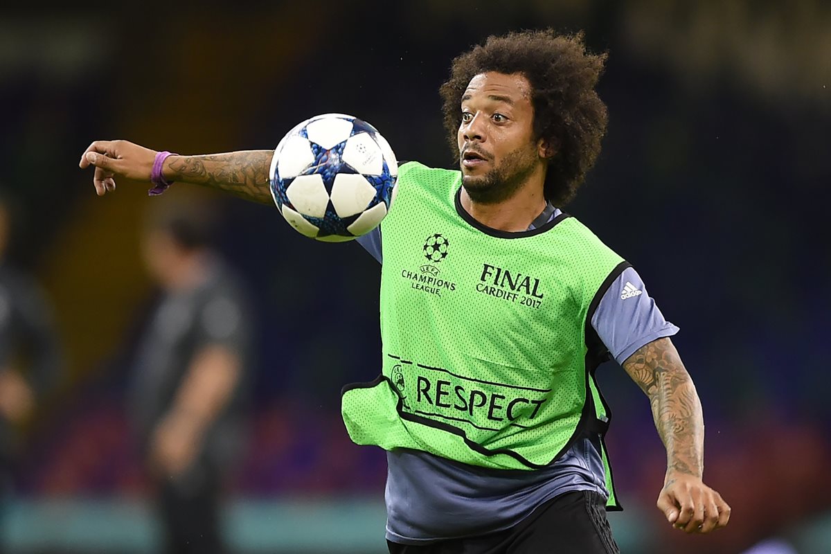 Marcelo evita cualquier desconcentración o provocación antes de la final de la LIga de Campeones de Europa. (Foto Prensa Libre: AFP).