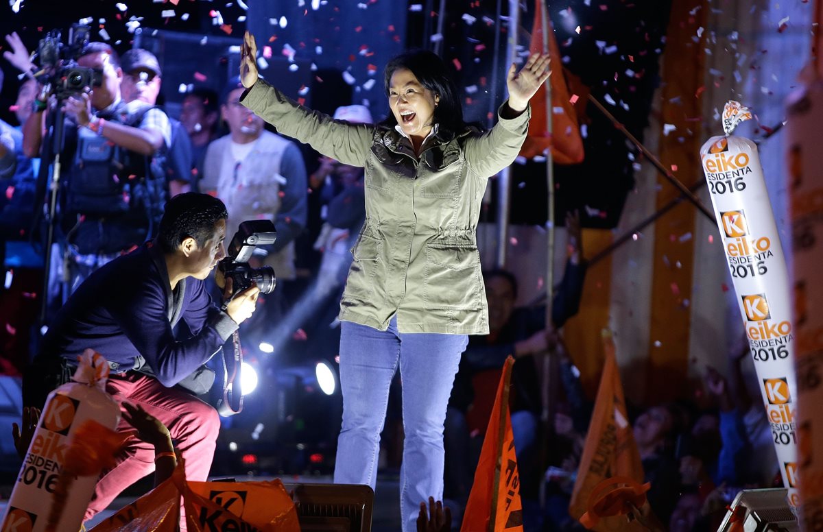 Keiko Fujimori, candidata presidencial de Perú, es favorita, según encuestas (Foto Prensa Libre: AFP)
