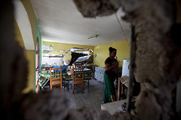 construcciones de block también fueron afectadas por el terremoto.
