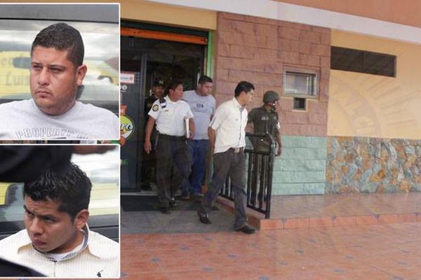 Los detenidos intentaron cambiar un cheque robado por Q25 mil. (Foto Prensa Libre: PNC)<br _mce_bogus="1"/>