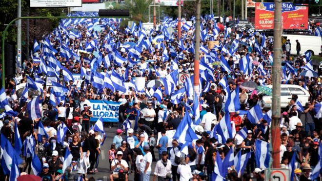 La del miércoles fue una de las movilizaciones más grandes registradas en Nicaragua en los últimos 40 años. AFP