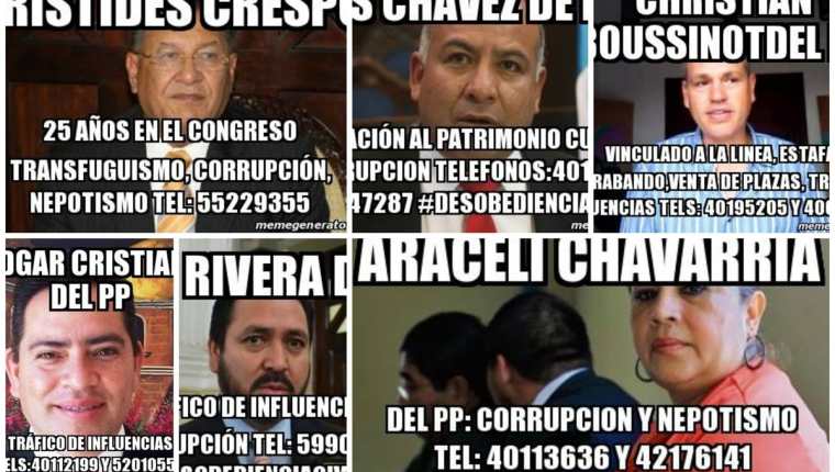 En redes sociales se viraliza una campaña contra la reelección de diputados. (Foto Prensa Libre: Facebook)