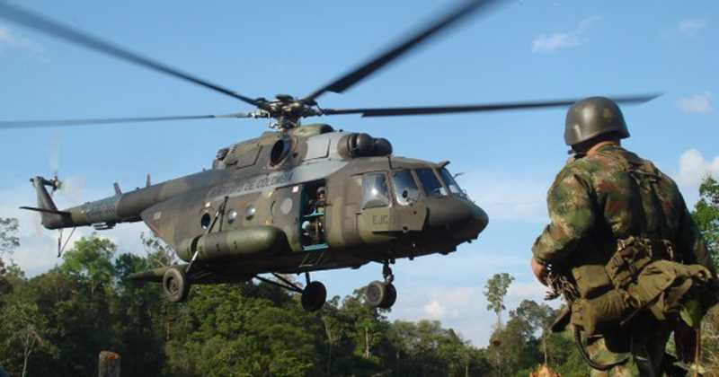 Helicóptero MI-17 de fabricación rusa desapareció en Quibdó, departamento del Chocó. (Foto Prensa Libre: AFP)