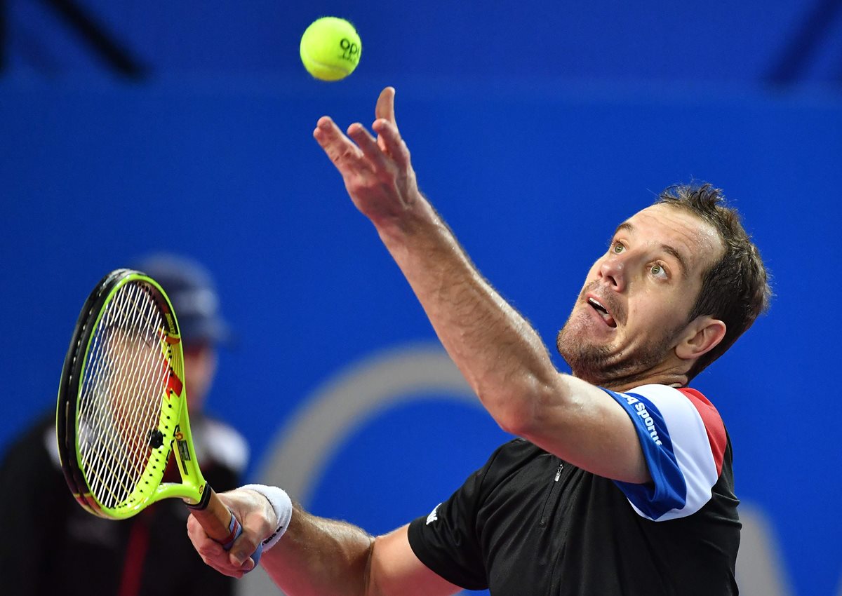 Richard Gasquet durante el partido en el que avanzó a las semifinales. (Foto Prensa Libre: AFP)