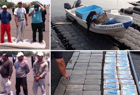 Tres guatemaltecos y tres ecuatorianos son procesados por su implicación con el narcotráfico. (Foto Prensa Libre: MINGOB)