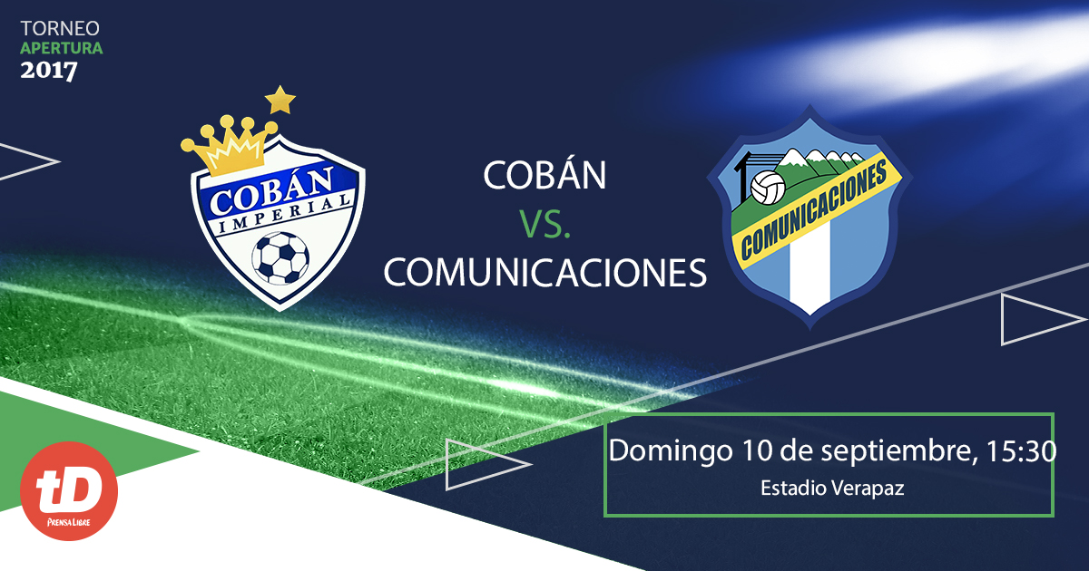 Cobán Imperial y Comunicaciones FC se ven las caras a partir de las 15:30 horas. (Foto Prensa Libre: TodoDeportes)
