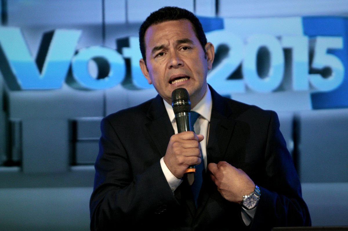 El presidenciable Jimmy Morales considera que de llegar a la Presidencia logrará la ayuda de Estados Unidos para Guatemala. (Foto Prensa Libre: Hemeroteca PL)