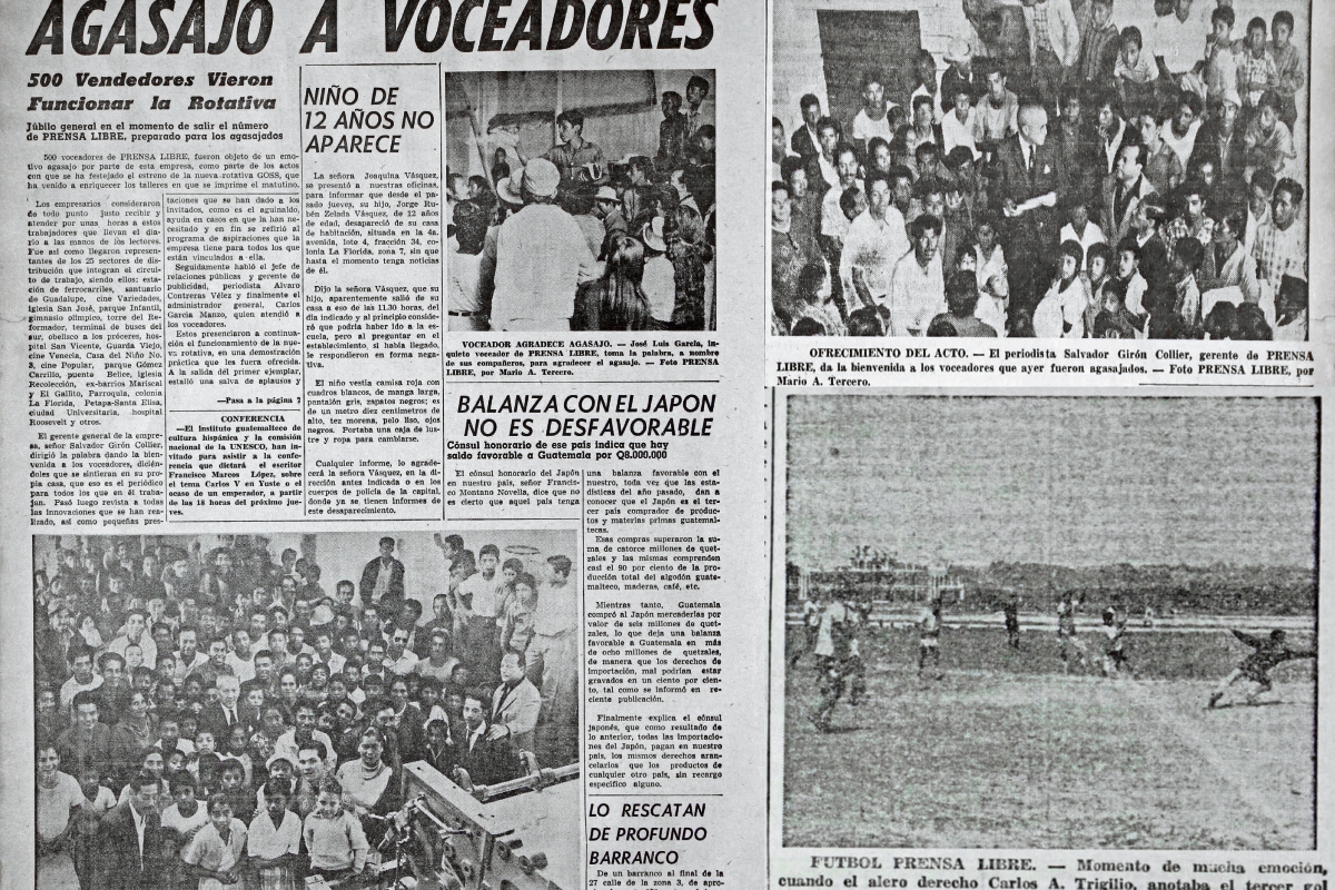 Voceadores de Prensa Libre, en una foto de 1963. (Foto: Hemeroteca PL)