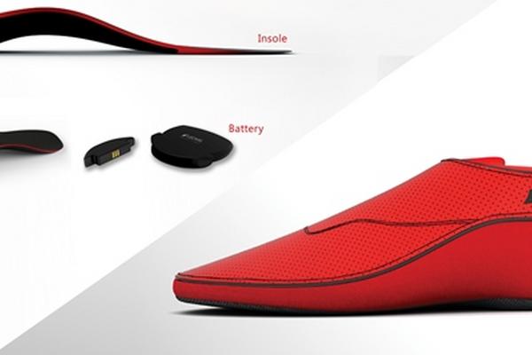 Calzado interactivo Lechal con plantilla háptica incorporada. (Foto Prensa Libre: EFE)