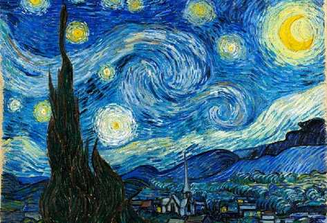 LA NOCHE estrellada, una de las obras más representativas de Van Gogh.