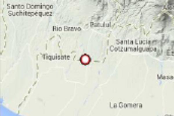 Mapa muestra epicentro del sismo. (Foto Prensa Libre: Insivumeh) <br _mce_bogus="1"/>