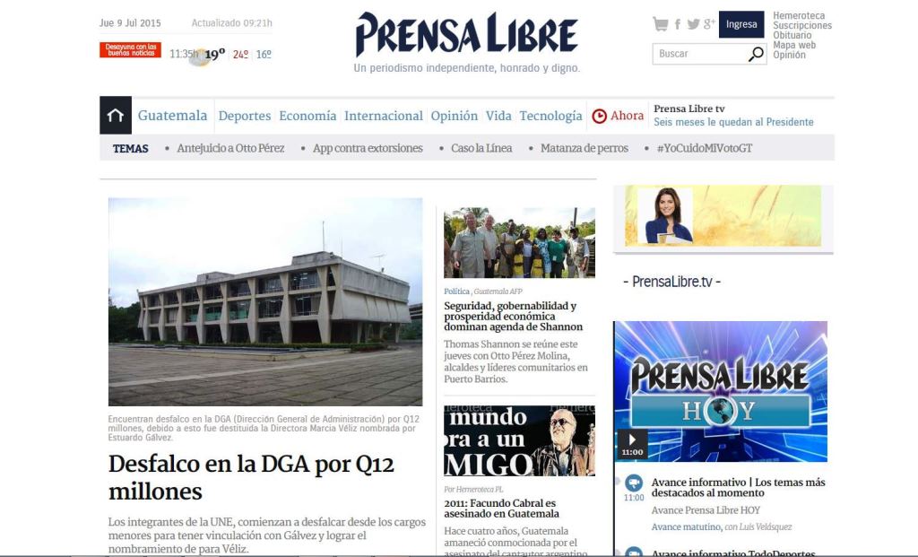 Página fraudulenta que suplantó identidad de Prensa Libre. (Foto Prensa Libre: Internet)