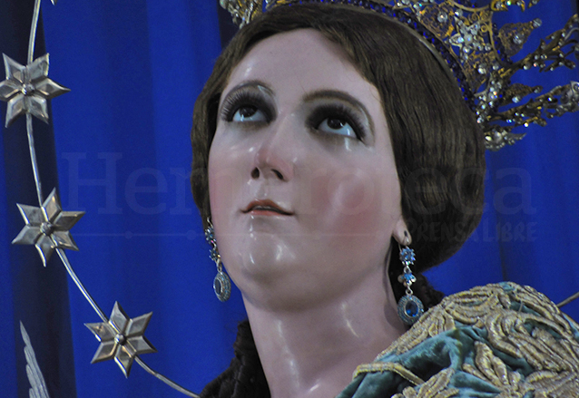 Rostro de la Inmaculada Concepción de Catedral, muy expresivo. (Foto: Néstor Galicia)