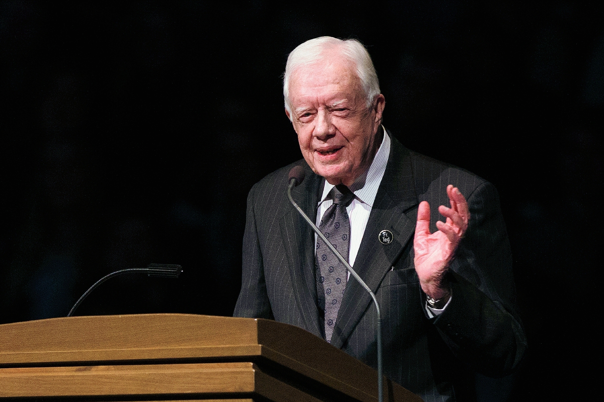 El expresidente Jimmy Carter habla durante unaceremonia en Indiana, EEUU (Foto Prensa ibre:AP)
