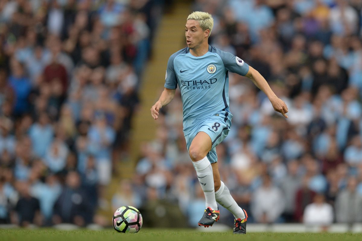 Samir Nasri en el partido del City contra el West Ham United el domingo recién pasado. (Foto Prensa Libre: AFP)