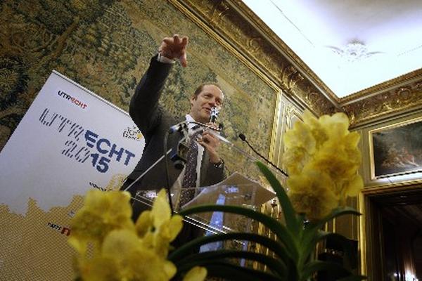 Christian Prudhomme, director del Tour de Francia, en el momento de anunciar la competencia del 2015. (Foto Prensa Libre: AP)