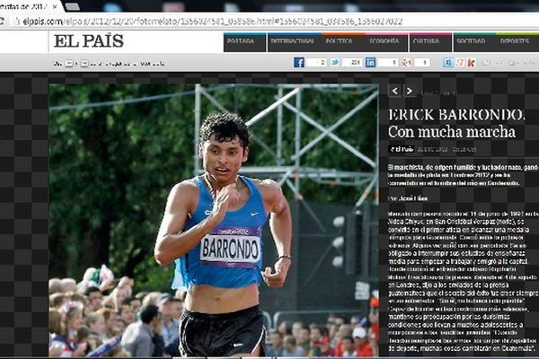 El País eligió a Érick Barrondo entre los Cien del Año. (Foto  Prensa Libre: captura elpais.com)