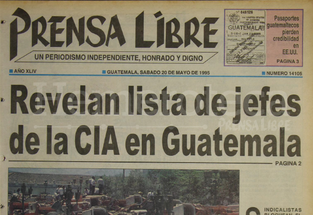 Titular de Prensa Libre del 20 de mayo de 1995. (Foto: Hemeroteca PL)
