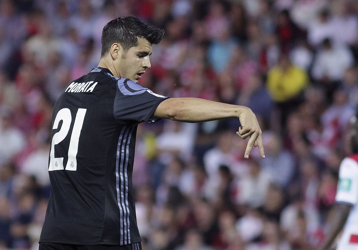 Álvaro Morata marcó doblete en el juego de este sábado. (Foto Prensa Libre: EFE)