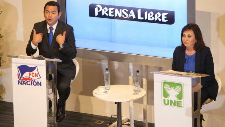 Jimmy Morales y Sandra Torres explican su plan de gobierno durante el Diálogo Libre con los presidenciables. (Foto Prensa Libre: Hemeroteca PL)