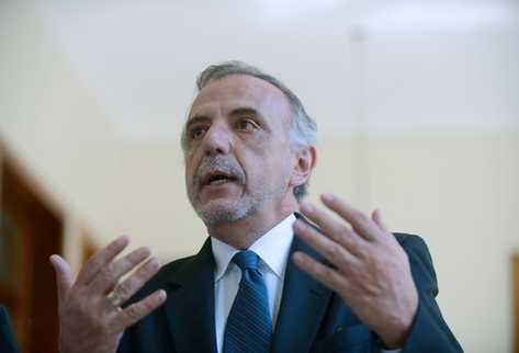 Iván Velásquez, jefe de Cicig, habla a los medios de comunicación en la Casa Presidencial. (Foto Prensa Libre: AFP)