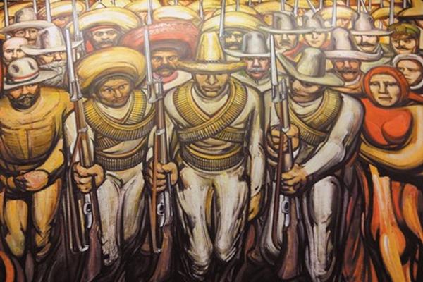 El mural de Siqueiros La Marcha de la Humanidad relata la historia del pueblo mexicano.<br _mce_bogus="1"/>