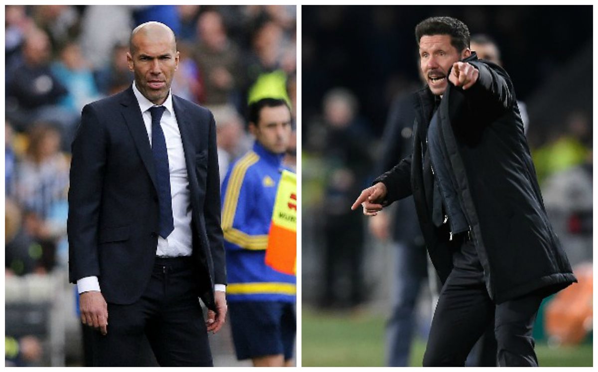Zidane y Simeone se verán las caras por primera vez en el derby Real Madrid contra el Atlético. (Foto Prensa Libre).