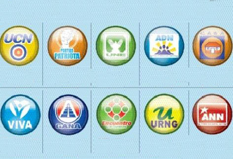 Partidos políticos que participaron en el proceso electoral 2011. (Foto Prensa Libre: Archivo)