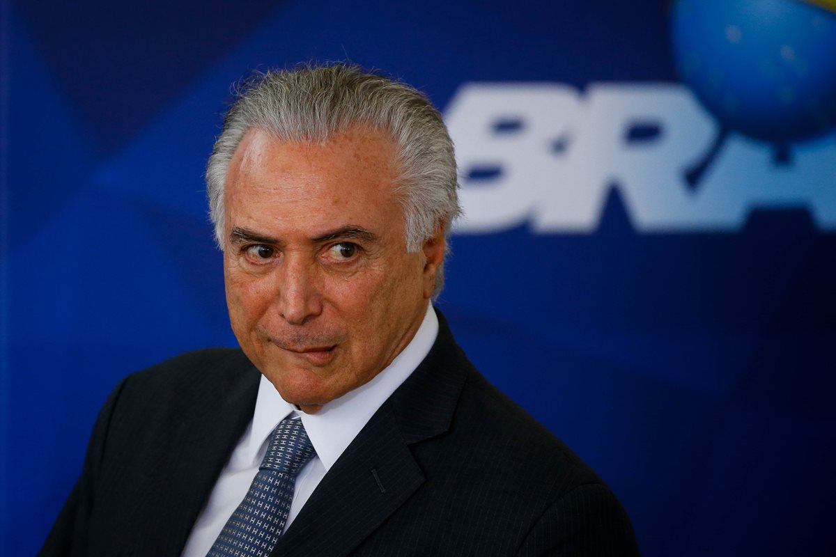El presidente brasileño Michel Temer, durante una actividad pública en Brasilia. (Foto Prensa Libre: EFE).