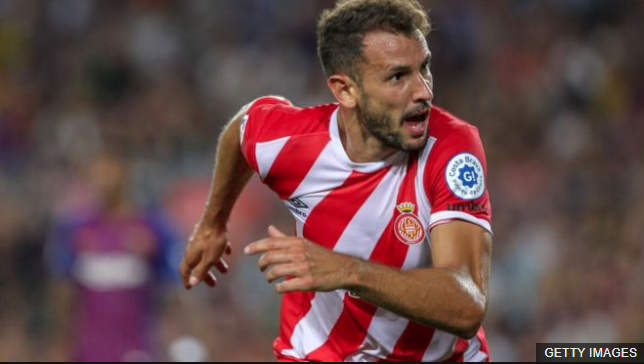 El uruguayo Cristhian Stuani, del Girona, es el máximo goleador de la Liga. (Foto Prensa Libre: BBC News Mundo)