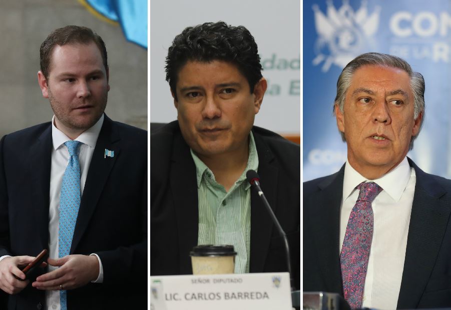 Álvaro Arzú Escobar, Carlos Barreda y Luis Fernando Montenegro aspiran a la presidencia del último año de esta legislatura. (Foto Prensa Libre: Hemeroteca PL)
